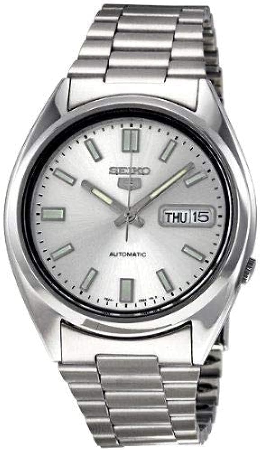 SNXS73 Men's 5 Automatic Stainless-Steel Bracelet Watch (White)