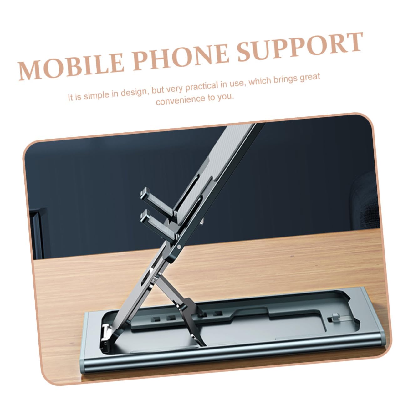 Uonlytech Soporte Plegable para Móvil y Tablet Ajustable y Antideslizante para Streaming y Videollamadas Casa