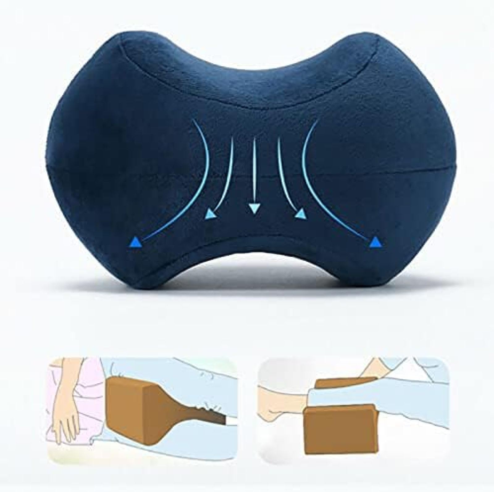Almohada De Rodilla para Dormir De Lado,Almohada De Espuma Viscoelástica Debajo De La Rodilla, Almohada Ortopédica De Enfriamiento Entre Las Rodillas, Almohada De Pierna para Dormir Dolor De