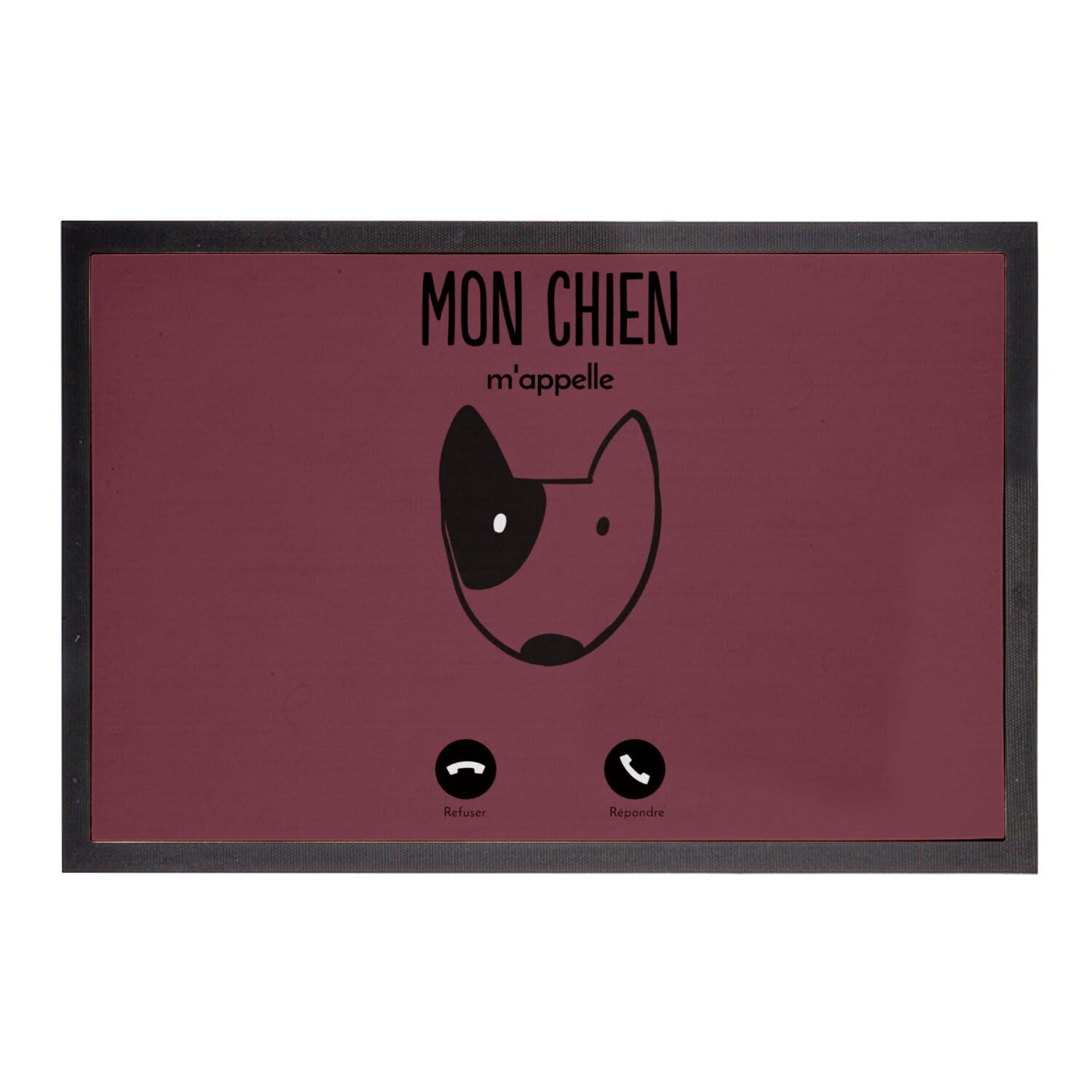 Paillasson rouge mon chien m'appelle tapis entrée animaux mignon 75x50cm