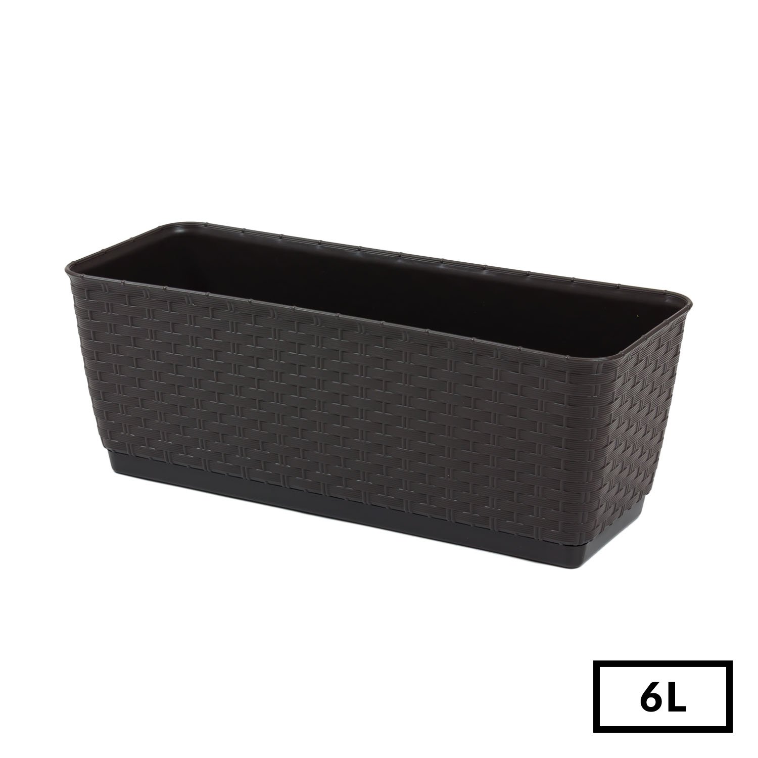Prosper Plast DRL400P-440U 38.6 x 15.4 x 14.2 cm "Ratolla" P Flowerpot - Dark Brown, 38.6x15.4x14.2 cm - Image 2