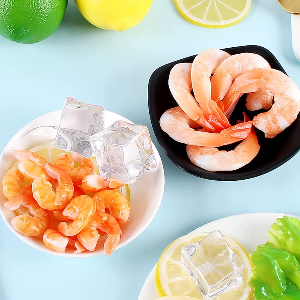 Abaodam 10 Pcs Artificial Shrimp Figures Simulation Shrimp Lifelike Seafood Model for Home Display Party Photo Props