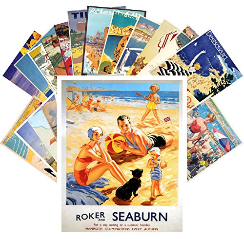 Carte postale vintage travel posters pour remplacer décoration murale