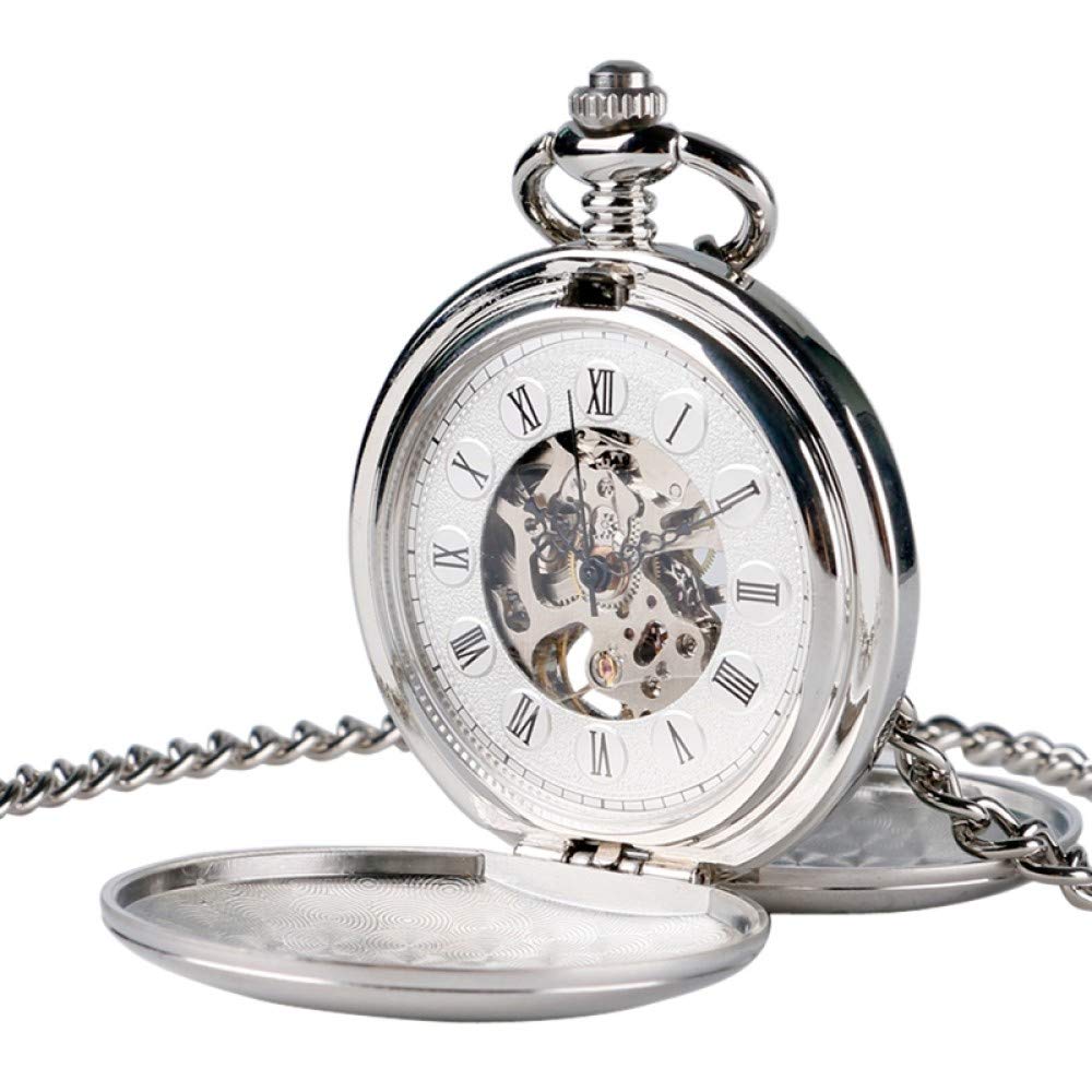 Reloj De Bolsillo Vintage, Suave Mecánico Bolsillo Reloj Movimiento Hombres Mujeres Elegante Retro Clásico Bolsillo De Viento De Mano Reloj con Cadena