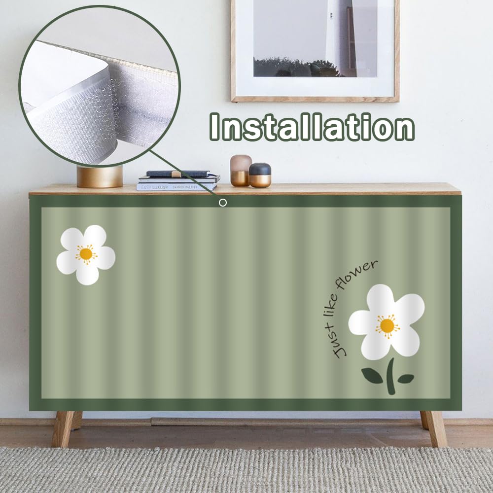 Surwin Rideau Court Cuisine, Rideau Fenetre Rideau Anti-poussière Élégant Rideau de Porte Rideaux Armoire Petit Rideau Occultant pour Salon Placard Café Étagères (Abstrait,W100xH140cm