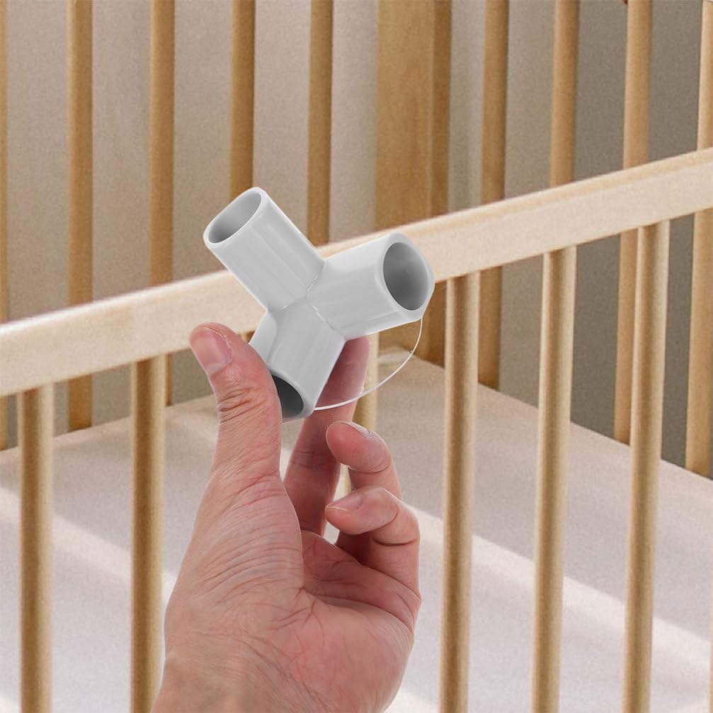 Abaodam Set 4 Pezzi Connettore a T in Pe per Recinti per Interni, Design con Ventosa, Facile Installazione per Area Giochi e Cancello di Sicurezza