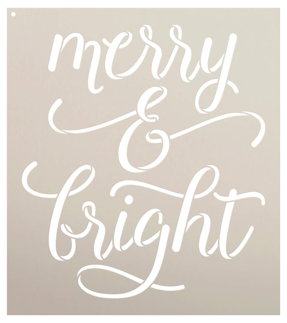 STUDIOR12 STUDIO R12 Merry & Bright - Elegant Hand - Word Stencil - STCL2003 - by StudioR12 (8" x 9")
