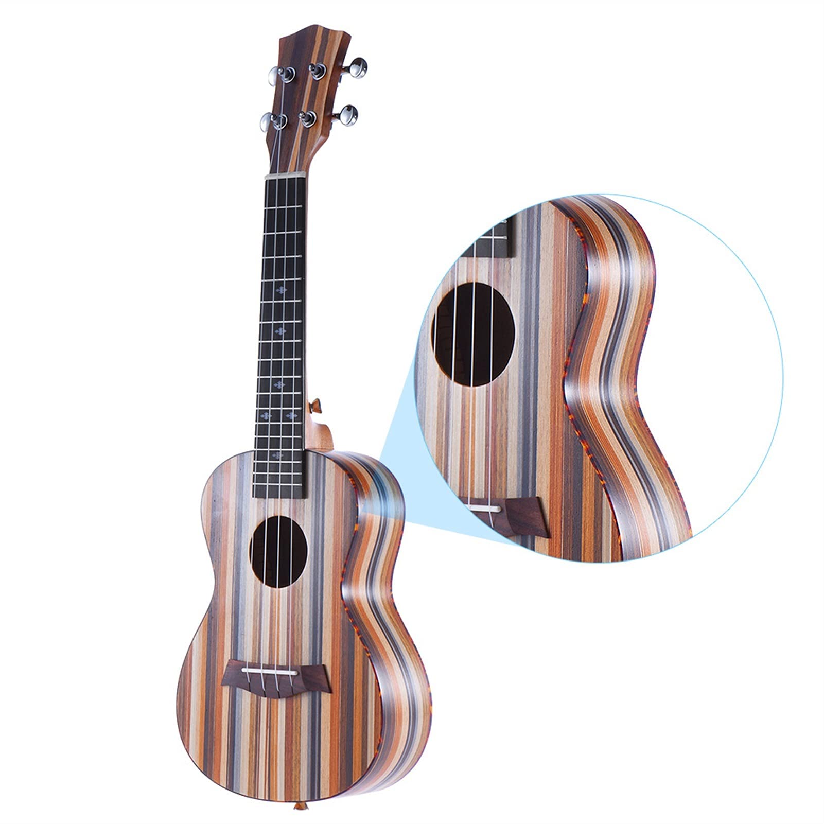 Ukulele 24 "Ukulele Acoustic Ukulele Soprano 18 Frets 4 Stringhe Chitarra Guitar Bokojoume Neck Dreewood Concerto Ukulele