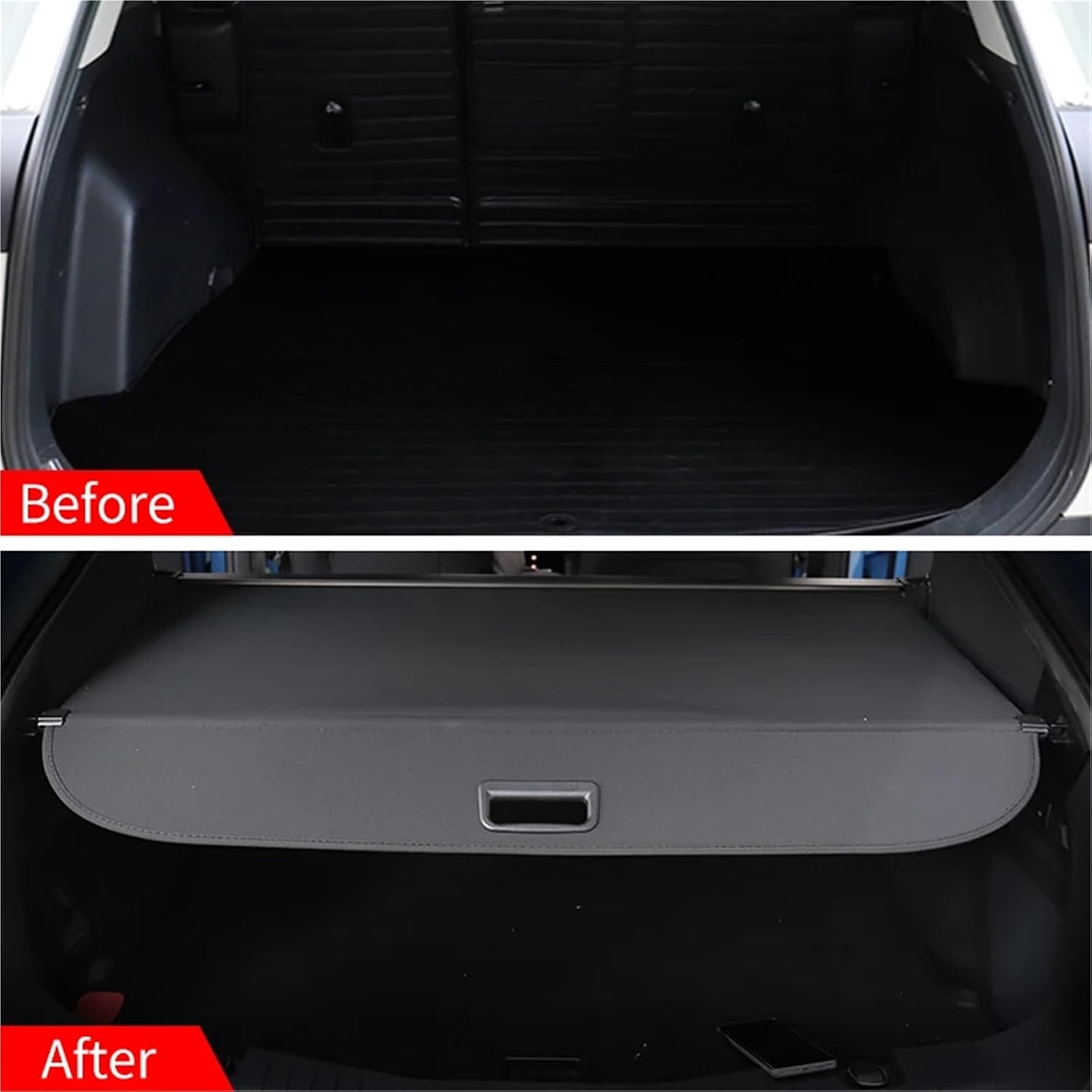 for Ford Bronco 2023 2024 Retractable Trunk Cargo Cover Parcel Rack Shield Privacy Auto Accessories(Leather)
