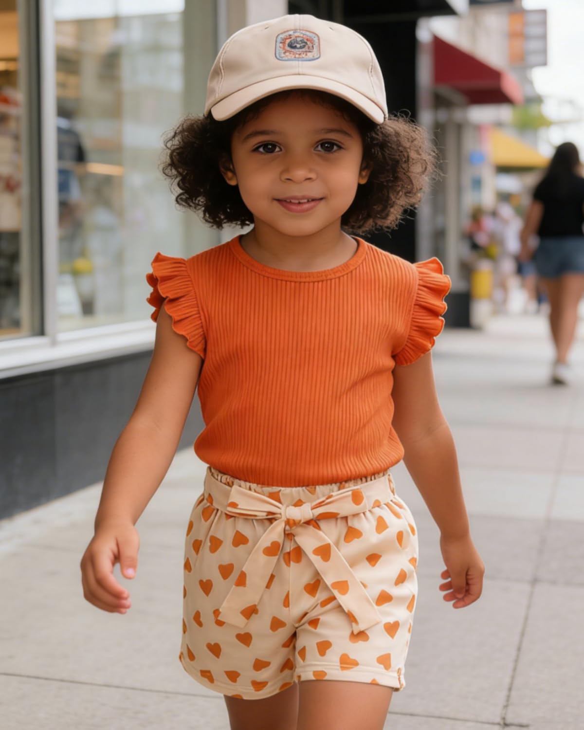 Conjunto corto de verano para niñas y niñas, camiseta sin mangas y pantalones cortos con estampado de corazón