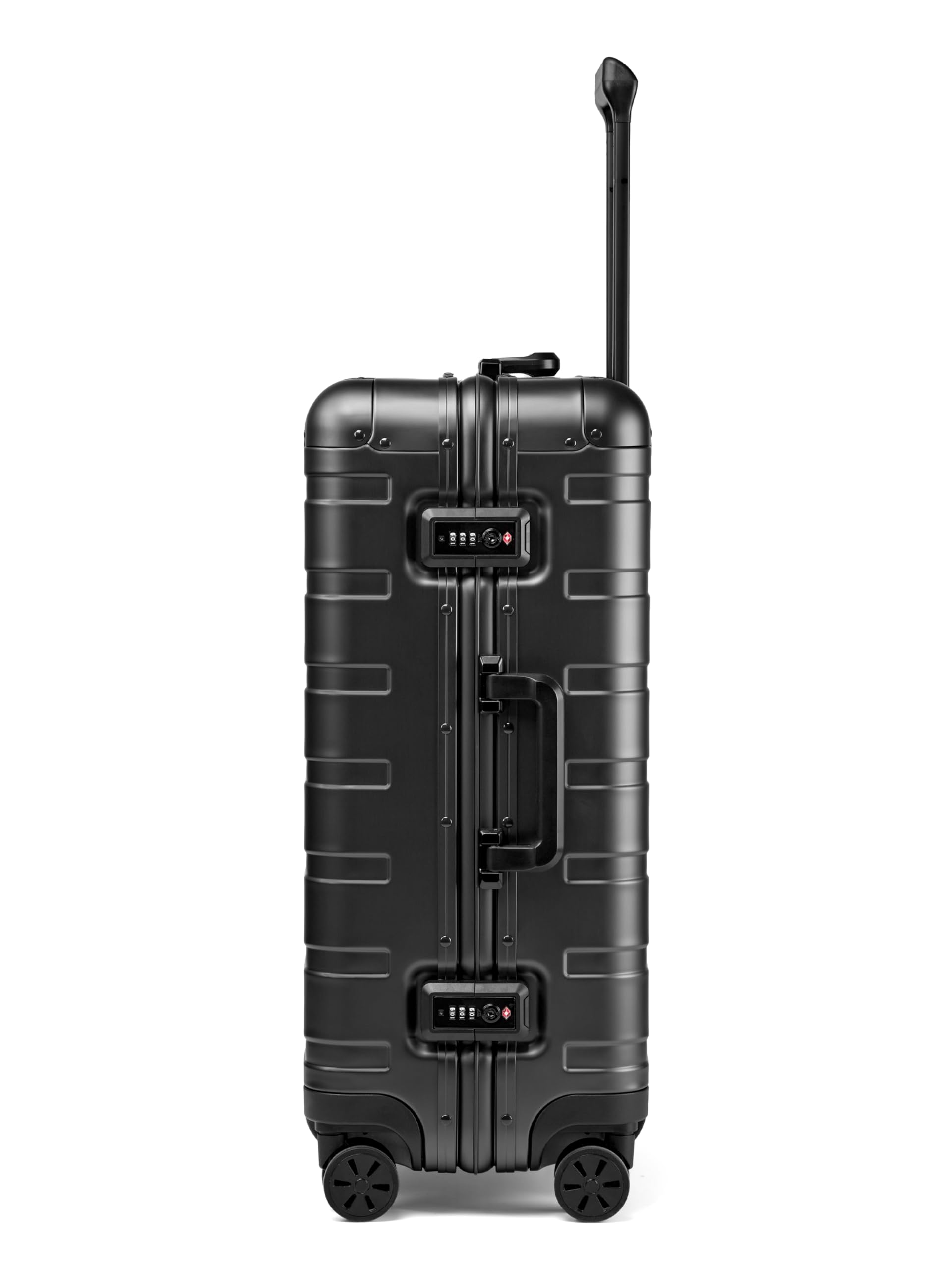 REDOLZ Pro Aluminium Check-In Koffer 66x46x26 cm Mittelgroß Hartschale Trolley 4-Rollen Spinner Reisegepäck 60 Liter