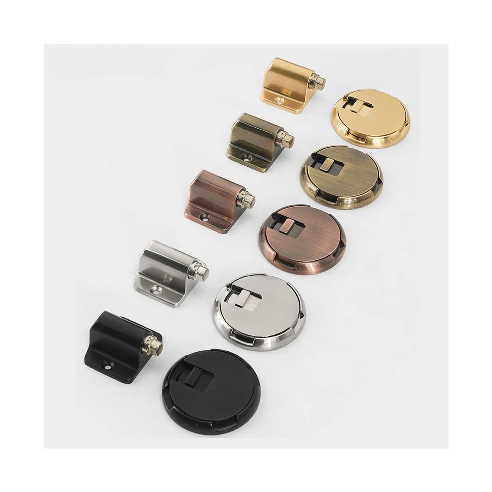 Tope de puerta mecánico de aleación de zinc, tope de puerta, soporte de puerta, tope de suelo, tope de puerta, herrajes for puertas de muebles(Silver)