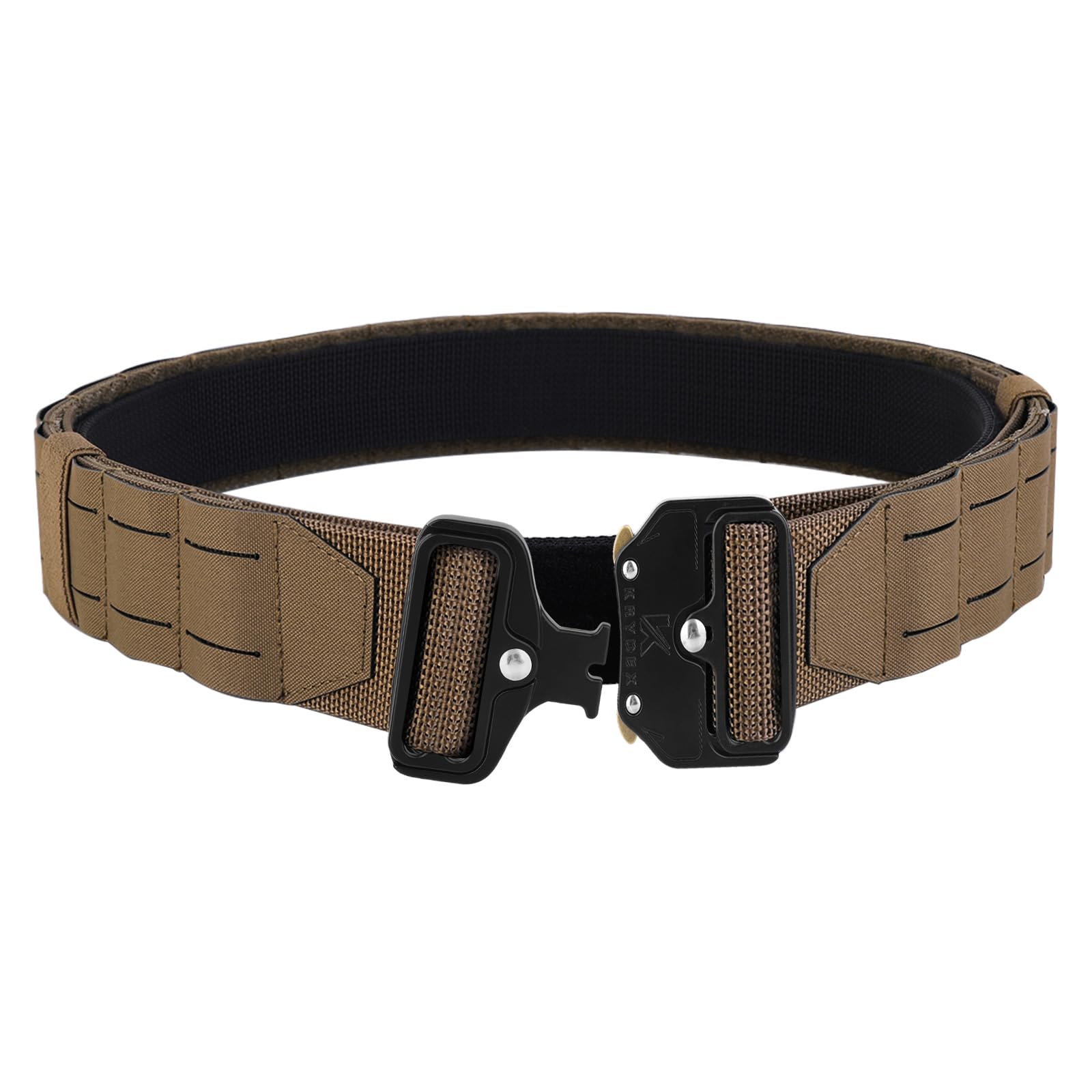 KRYDEX Cintura tattica da combattimento da 5,1 cm, a sgancio rapido, con cintura interna e cuscinetto interno imbottito antiscivolo (cintura aggiornata CB, L)