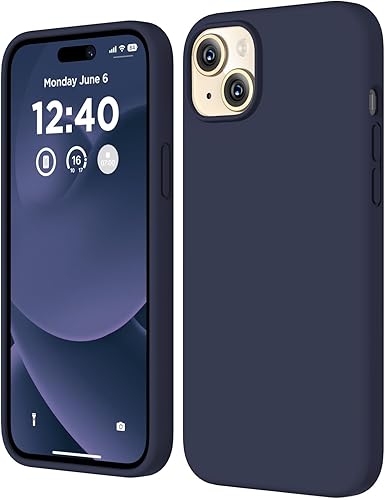 Compatible con iPhone 15, funda de silicona líquida, funda protectora de cuerpo completo a prueba de golpes forro de microfibra suave, funda delgada