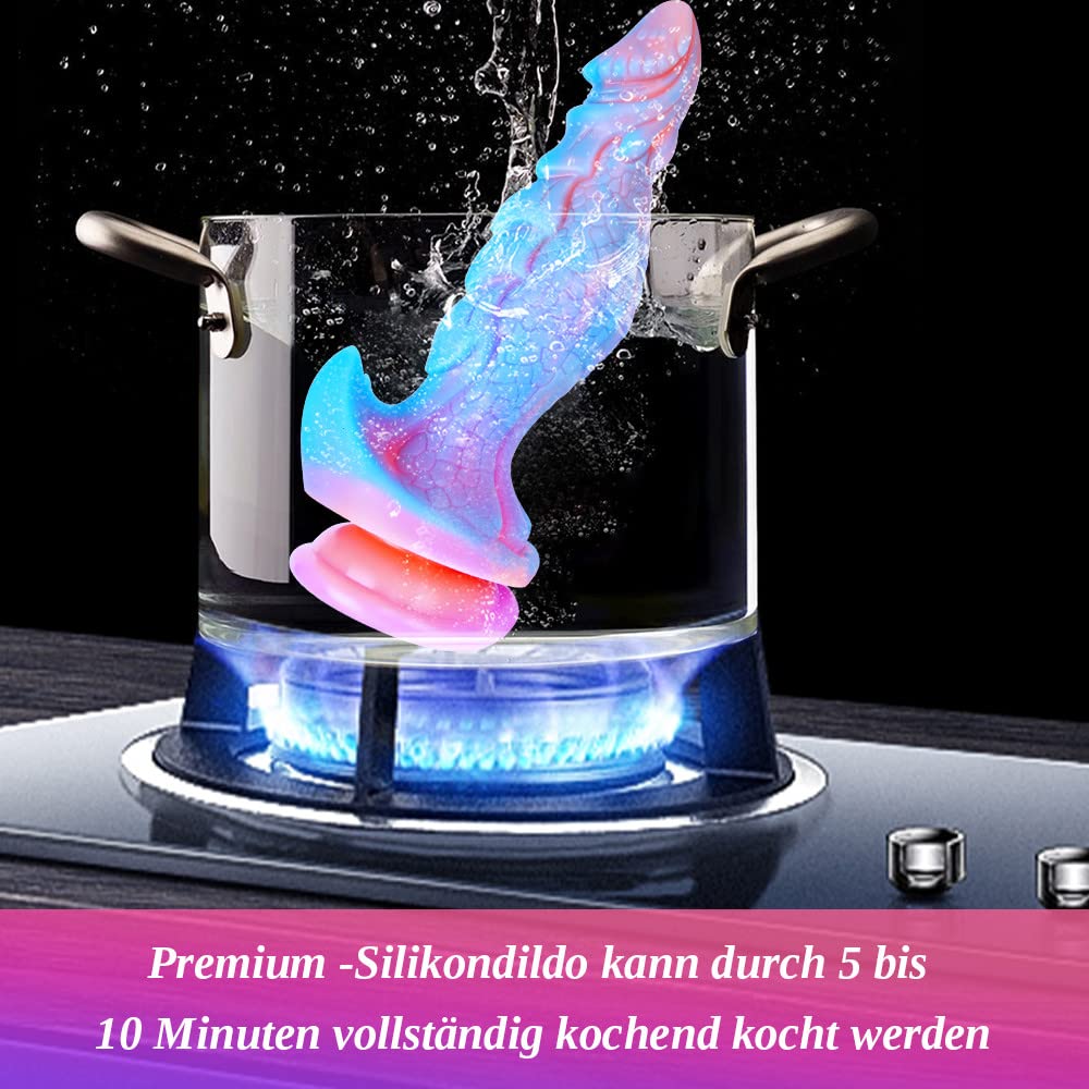 Dildo fantasia mostro grande 25 cm con grande ventosa, plug anale XL dildo drago in silicone, dildo lungo punto G flessibile per adulti, pene per donne e uomini