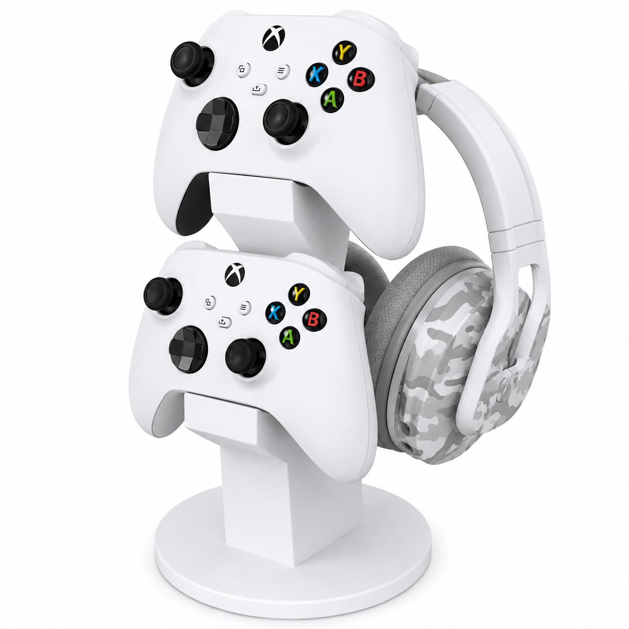 VR Headset Stand Compatible with Meta Quest 3, Quest 3S & Quest 2, VR Controller Holder, VR Headset Holder, Display Storage Stand, Desktop VR Accessory, Headset Controller Dock, White (White)-image-41