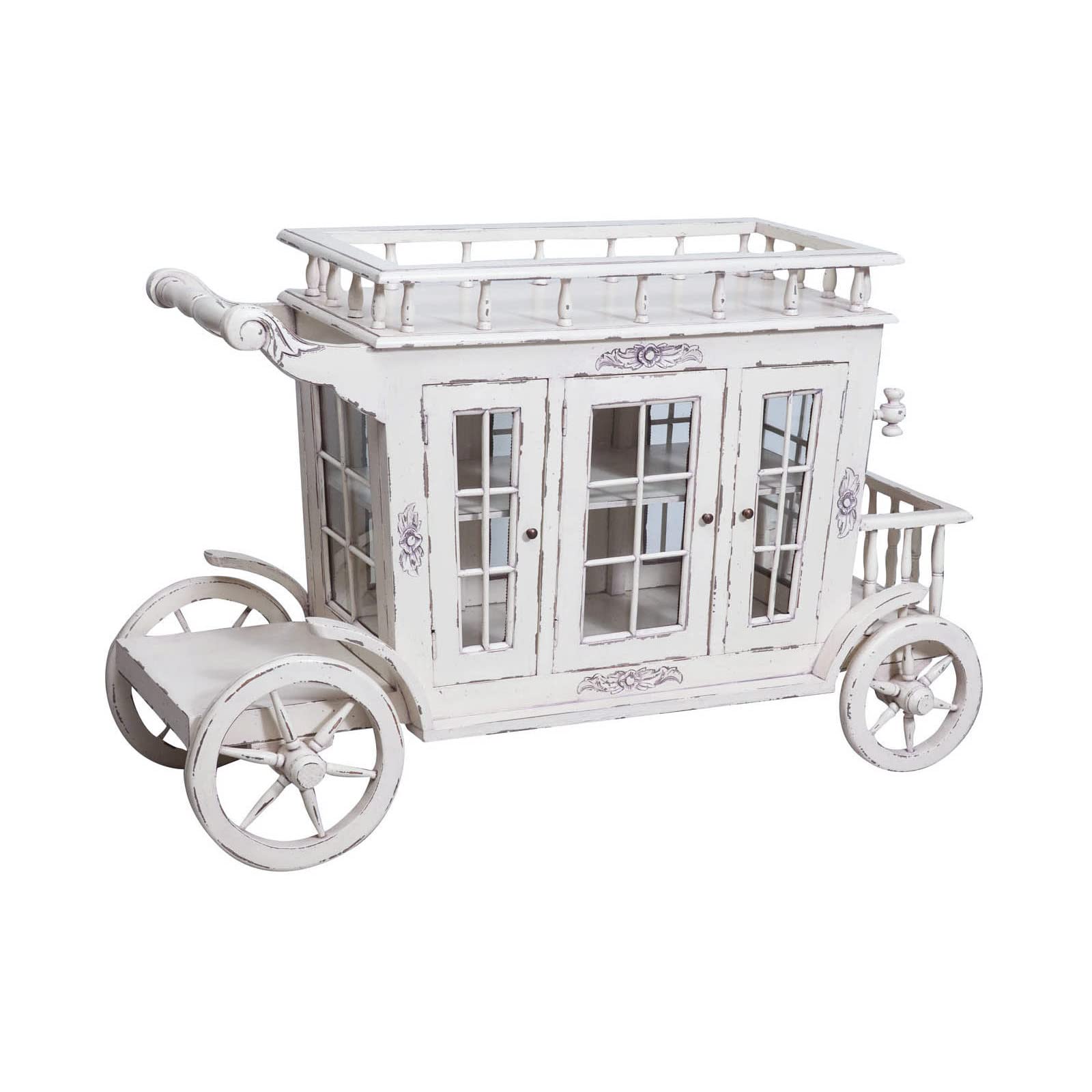 Biscottini ​​Carrello Porta liquori 124x44x82 cm | Mobile Bar per casa in Legno di Mogano | Porta Bottiglie di liquore