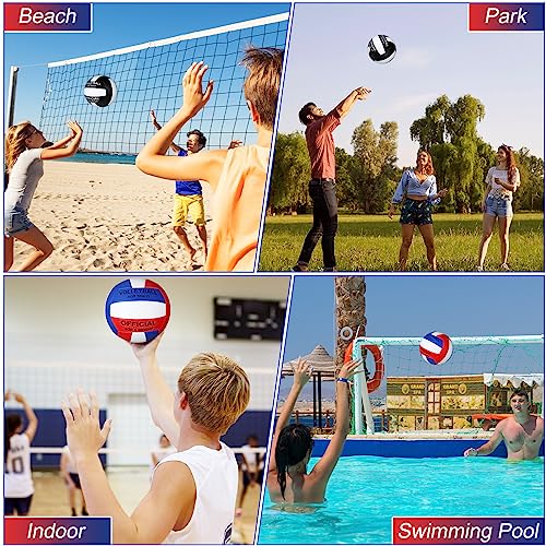 Image of Lenwen 2 Pack Volleyball Official Size 5, Blue, Red, Black, White
