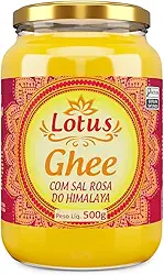 Ghee Lotus com Sal Rosa 500g Zero Lactose - Manteiga Clarificada Gourmet - Ayurveda