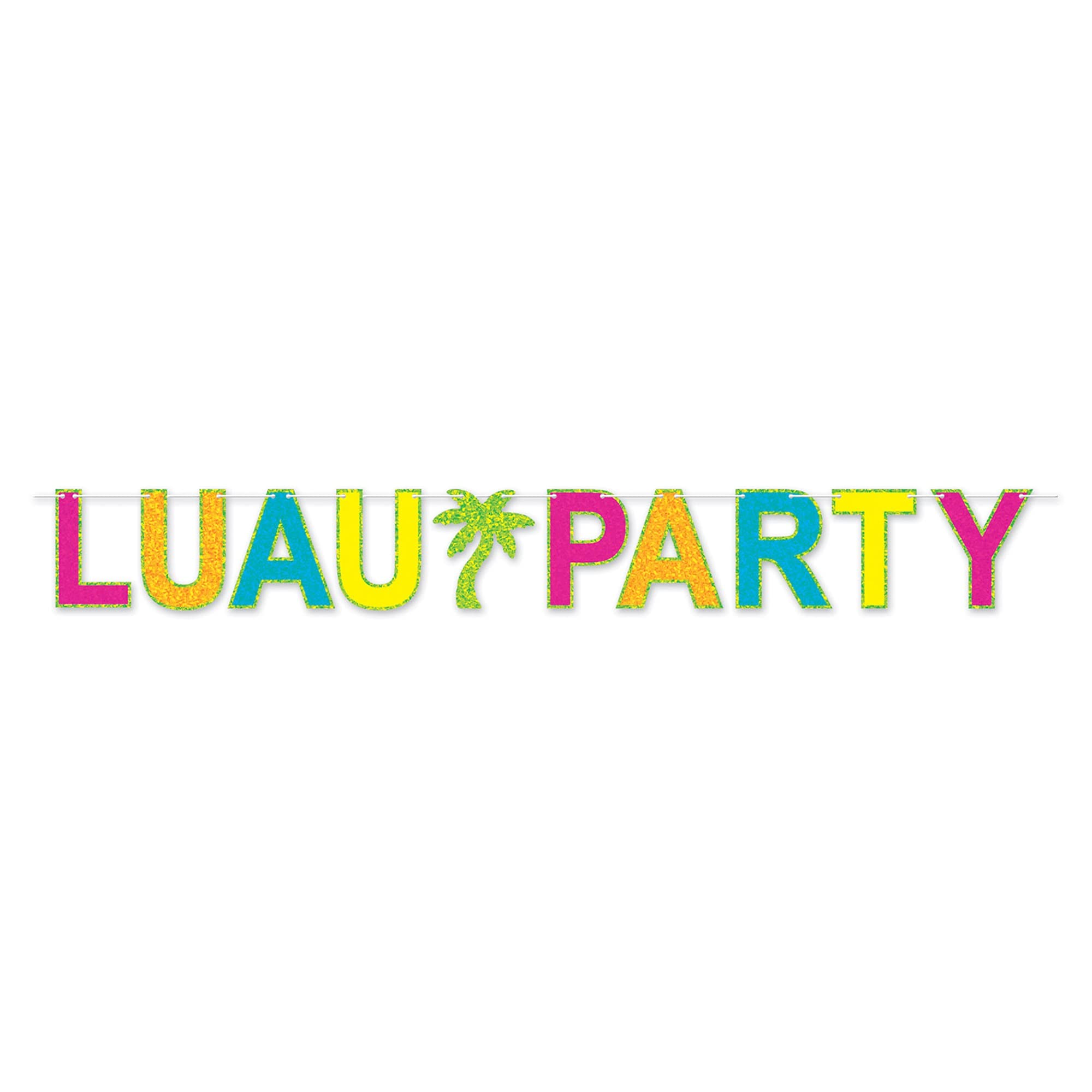 Beistle 53452 Glittered Luau Party Banner Hängedekoration, Papier, Mehrfarbig