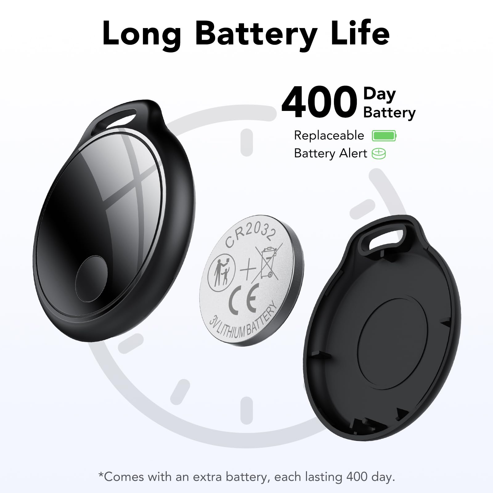 Air Tracker Tag 4 pezzi Nero GPS Tracker Bluetooth Compatibile con Apple Dov'è Localizzatore Chiavi