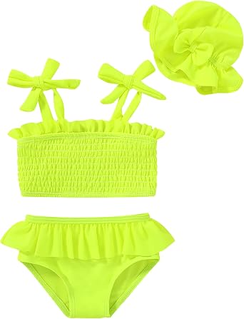 YOUNGER TREE Baby Toddler Girls Swimsuit Summer Bathing Suit Solid Color Bikini Beach Bathing Suit