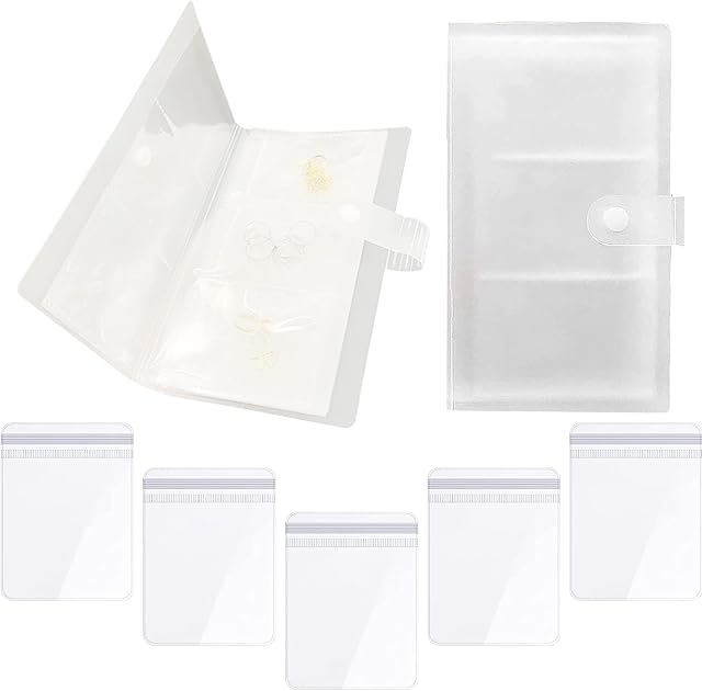 Transparent Jewelry Storage Book 84 Card Slots, Portable Travel Jewelry Organizer Book with 50 Thicken Sealed Bags, Jewellery Organizer for Rings, Necklaces, Bracelets, Earrings (84 Card Slots)