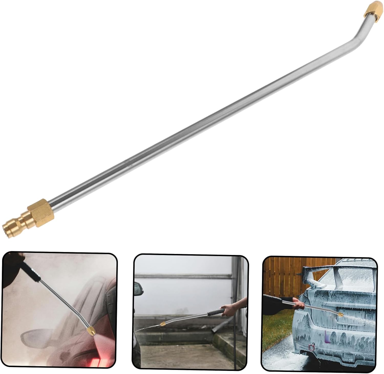 Pressure Washer Wand Extension Angled Power Washer Rod for Car Cleaning Quick Connector Curved Design for Easy Use Versatile for Watering and Household Tasks