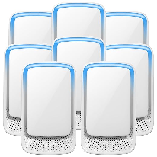 2026 Upgraded Air Ionizers for Home & Dust Mites Plug in Air Purifier with Negative Ion Generator, Quiet Odor Eliminator for Bedroom, Office, Kitchen, Pet Odor, Smoke, Dust,8 Pack