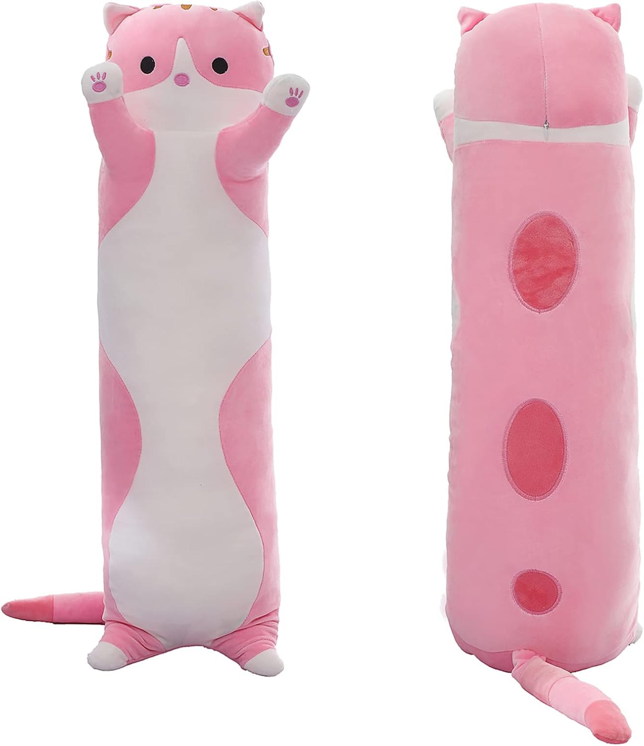 SHINUOER Long Cat Plush Pillow Cat Body Pillow,Pink Cat