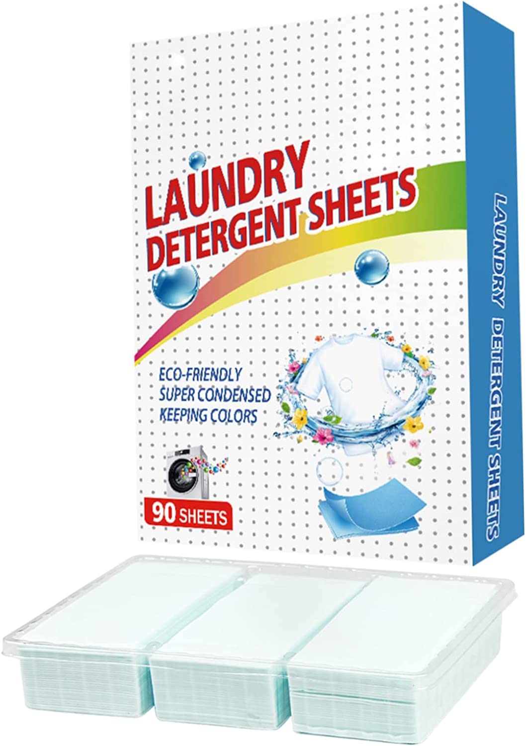 90PCS Washing Detergent Sheet Deep Stain Removal Laundry Detergent Sheet Strip Laundry Soap Sheet for Home Travel