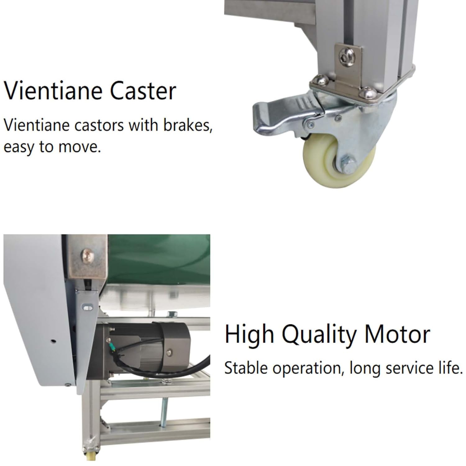 110V PVC Belt Conveyor with Double Baffle, Conveyor Length 70.9inch Belt Width 19.7inch, Flat Conveyor Belt Systems on Wheels with Anti-Static and Adjustable Speed for Industrial Transport