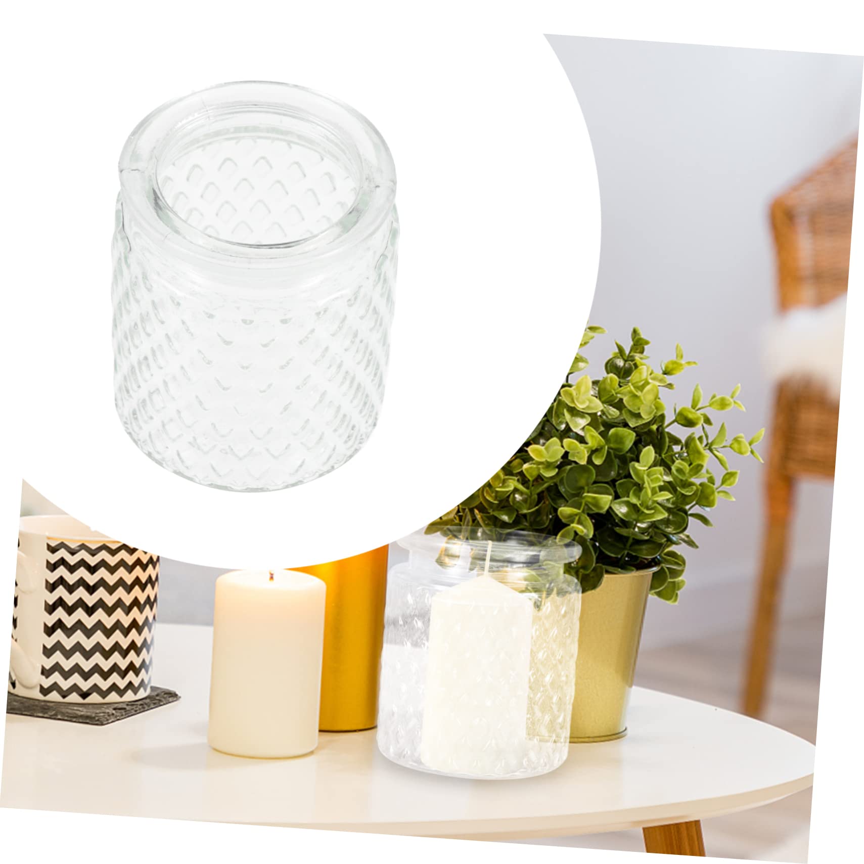 Gatuida Barattoli in Vetro Trasparente per Candele 280ml, Set da 3 Contenitori Artigianali da Tavolo, Decorazione Romantica per Camera da Letto, Soggiorno e Bar, Resistente