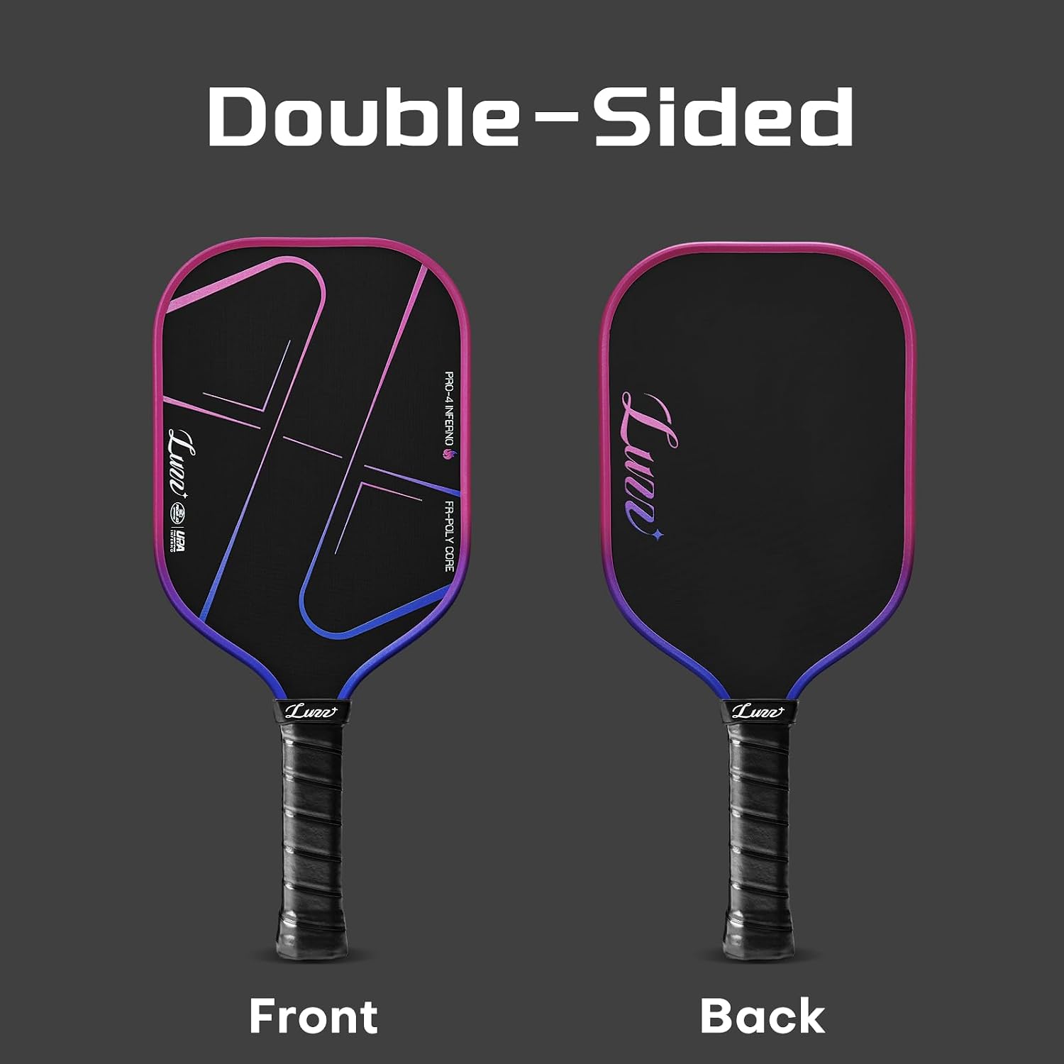 Luzz Pickleball Paddle, Thermoformed Candy T700 Carbon Fiber Pickleball Paddles Friction Surface Exceptional Spin and Power 16mm Composite Pickle Ball Rackets for Players