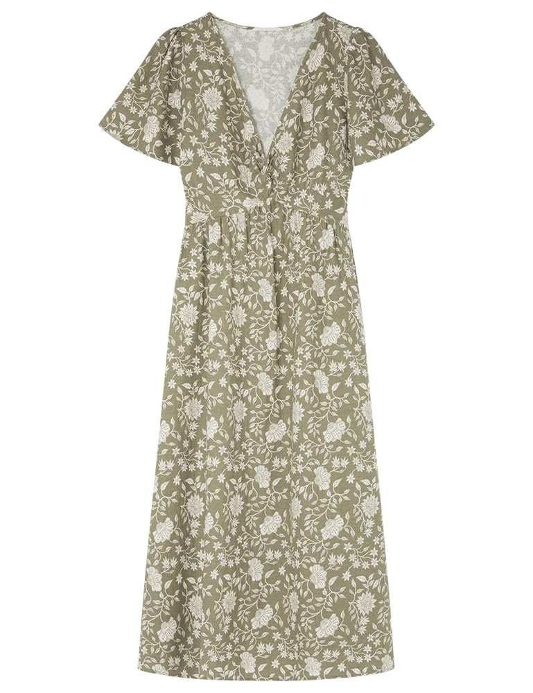 SPRINGFIELD Vestido Midi Lino Nudo Escote Mujer
