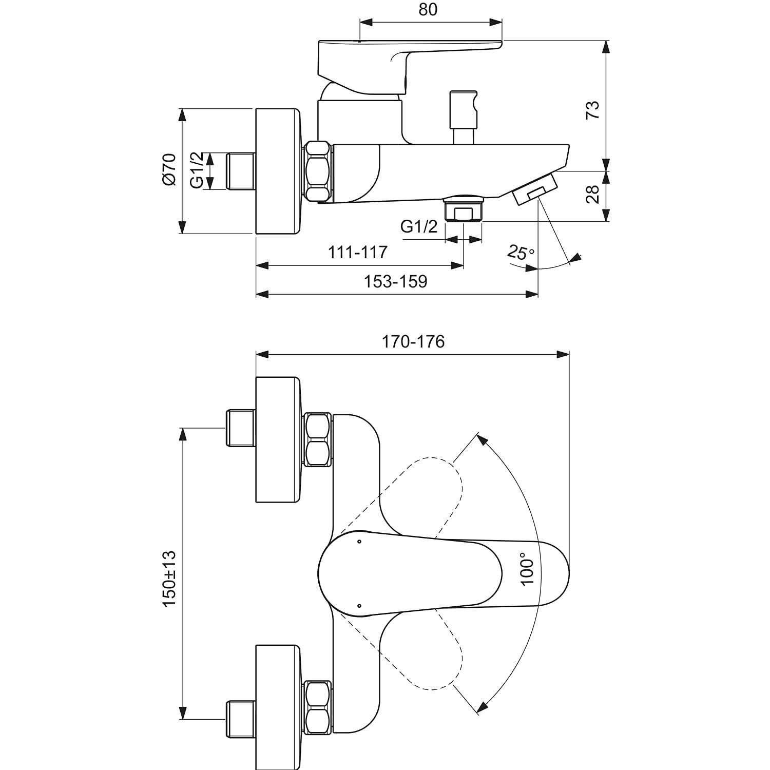 Ideal Standard BC500XG Cerafine O armatura łazienkowa natynkowa