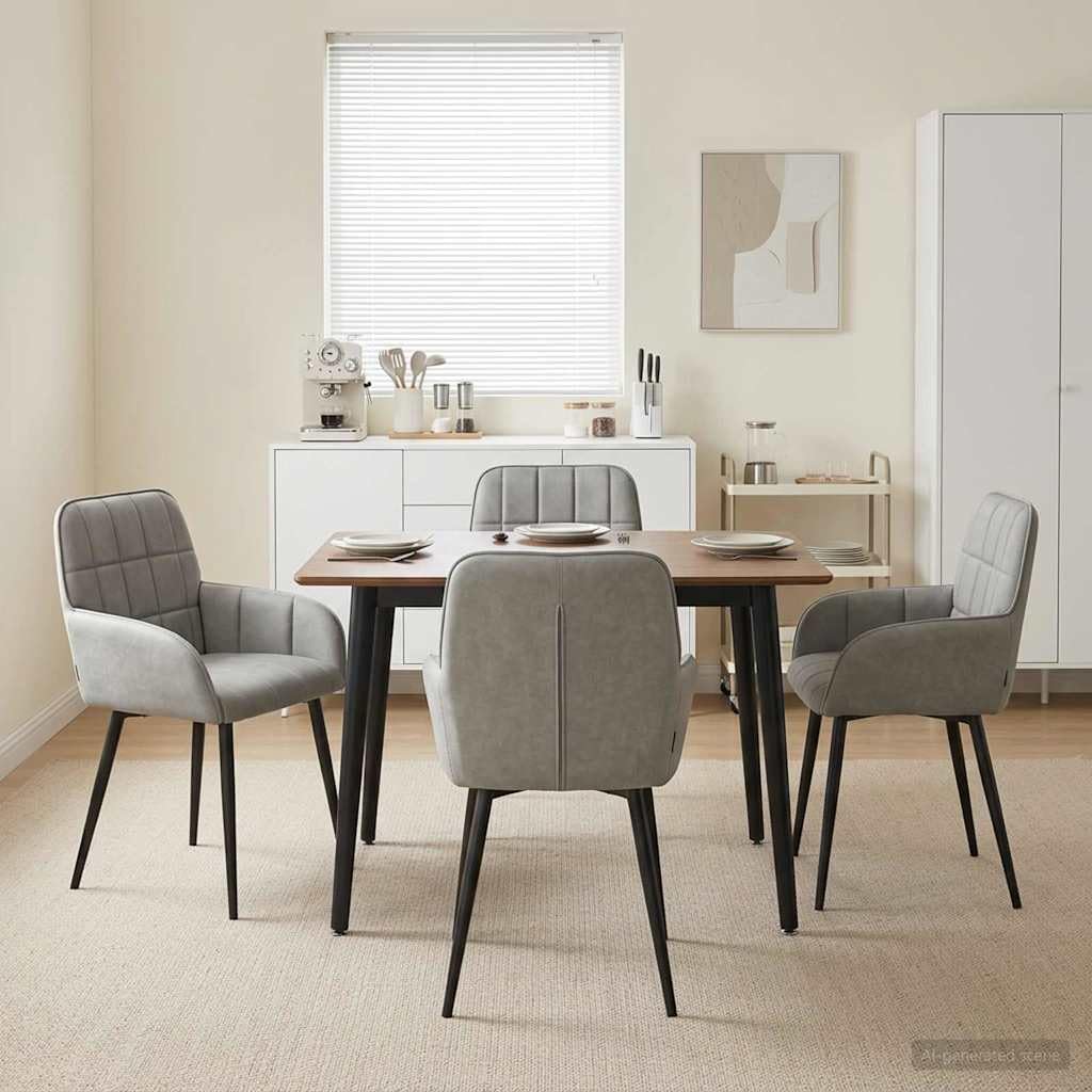 Sillas de Comedor 4 uds. Terciopelo Gris Claro 57 x 50 x 85 cm, Sillas de Comedor, 25.372 kg-3428165
