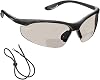 voltX 'CONSTRUCTOR' BIFOCAL Reading Safety Glasses MIRROR 3.0 Dioptre INDOOROUTDOOR LENS UKCA & CE EN166F certifiedCycling Sports Glasses includes safety cord UV400 anti fog coated lens