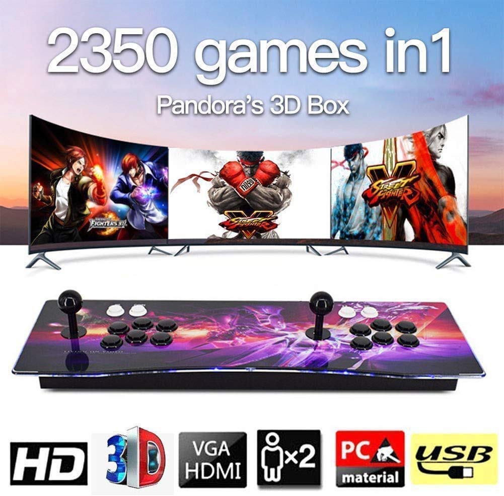 Amazon Com Dxfk Am 3d Home Arcade Game Console Pandora S Box Support Extended Tf Card Usb Disk 1920x1080 Full Hd 4 Players Max Arcade Machine 2350 Retro Games Home Kitchen