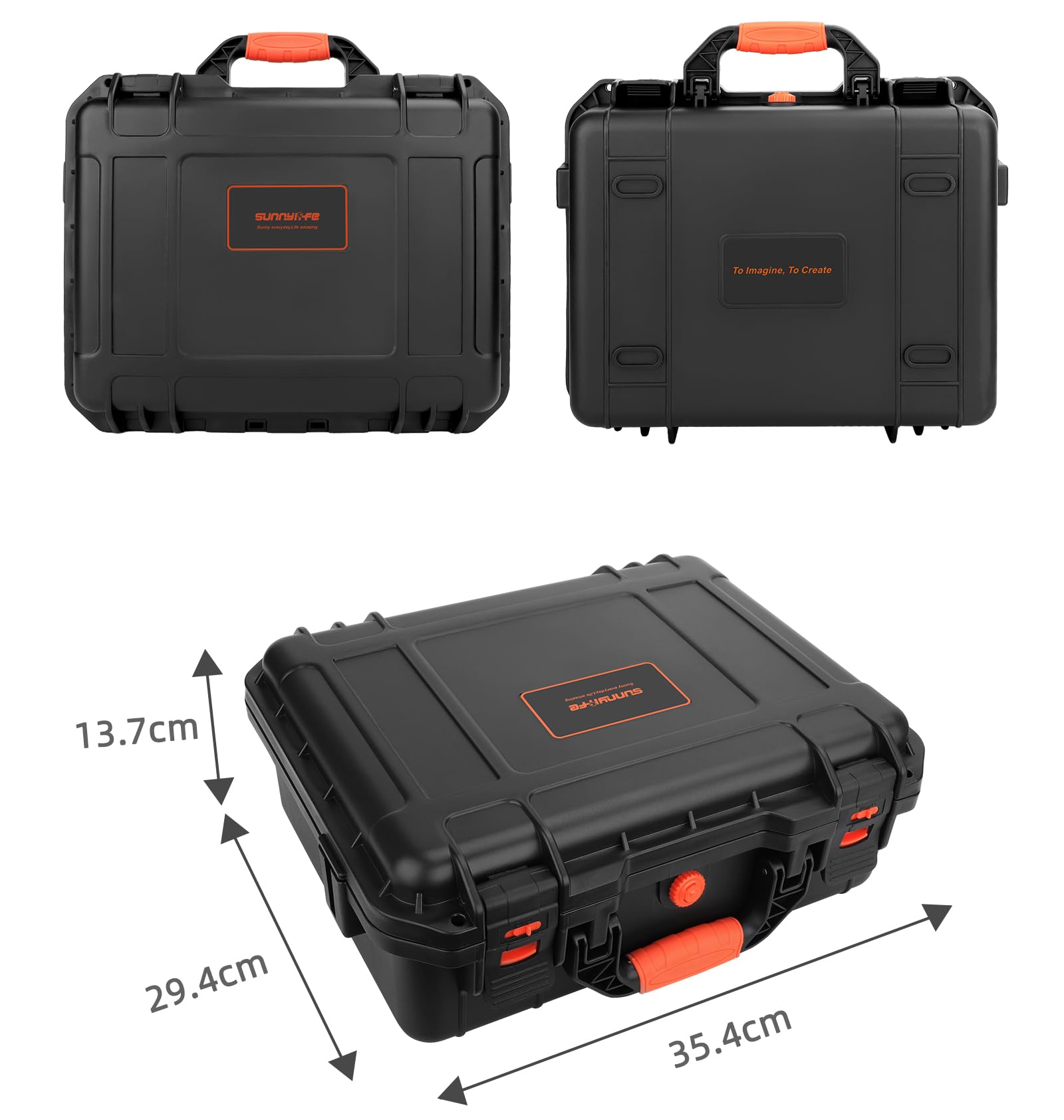 Scatola di sicurezza di grande capacità, adatta per DJI NEO, custodia protettiva per esterni, custodia da viaggio, borsa organizer per droni, custodia rigida impermeabile antiurto, Nero , Cassetta di