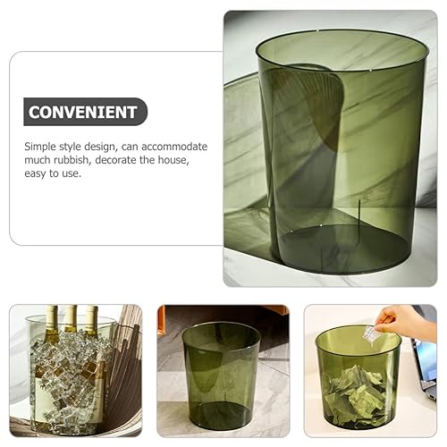 Miniatura 8 de LIFKOME Cubo de basura pequeño transparente de plástico, contenedor de basura redondo transparente, contenedor de basura, contenedor de basura