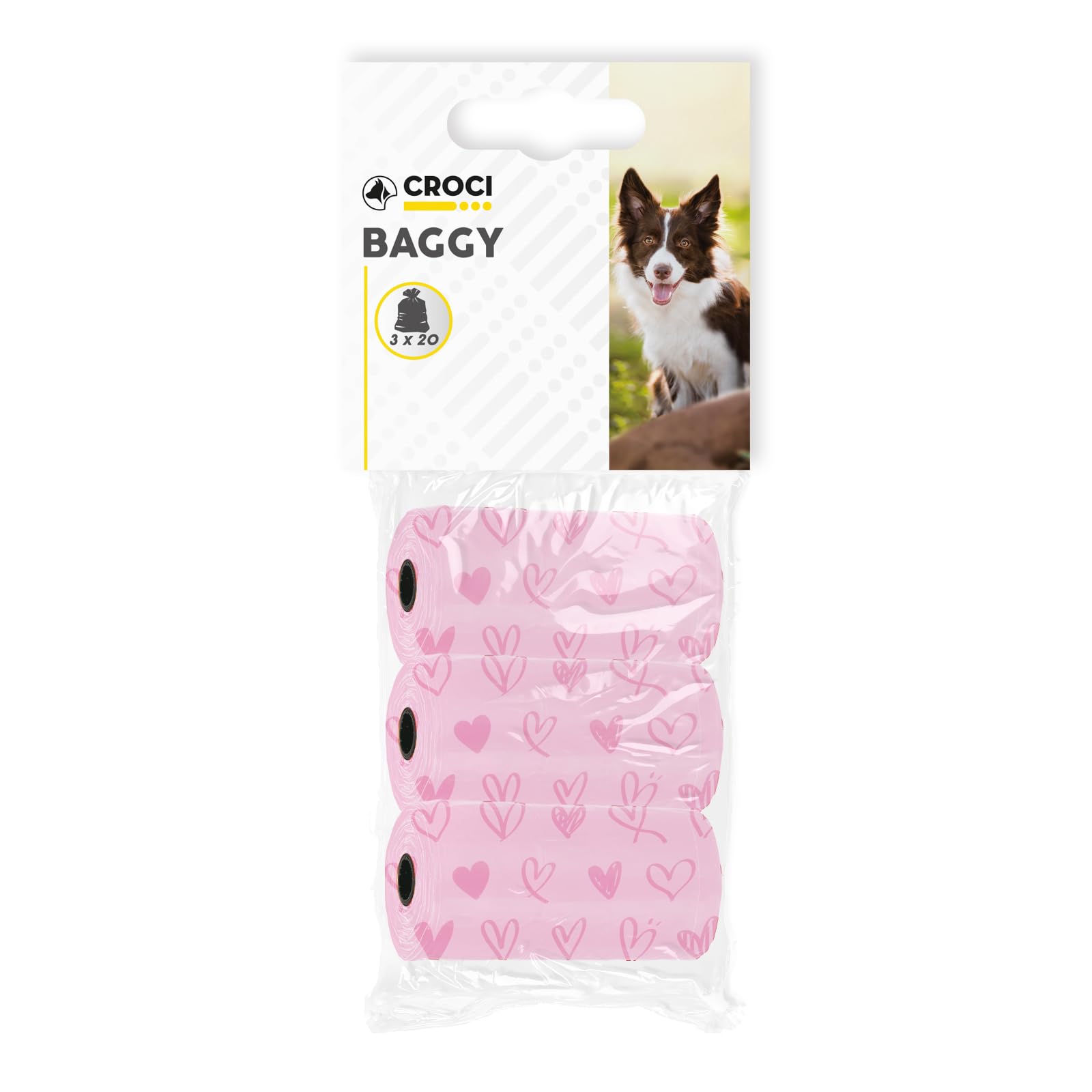 Croci Hearts Poop Bag for Dogs 3 x 20 cm
