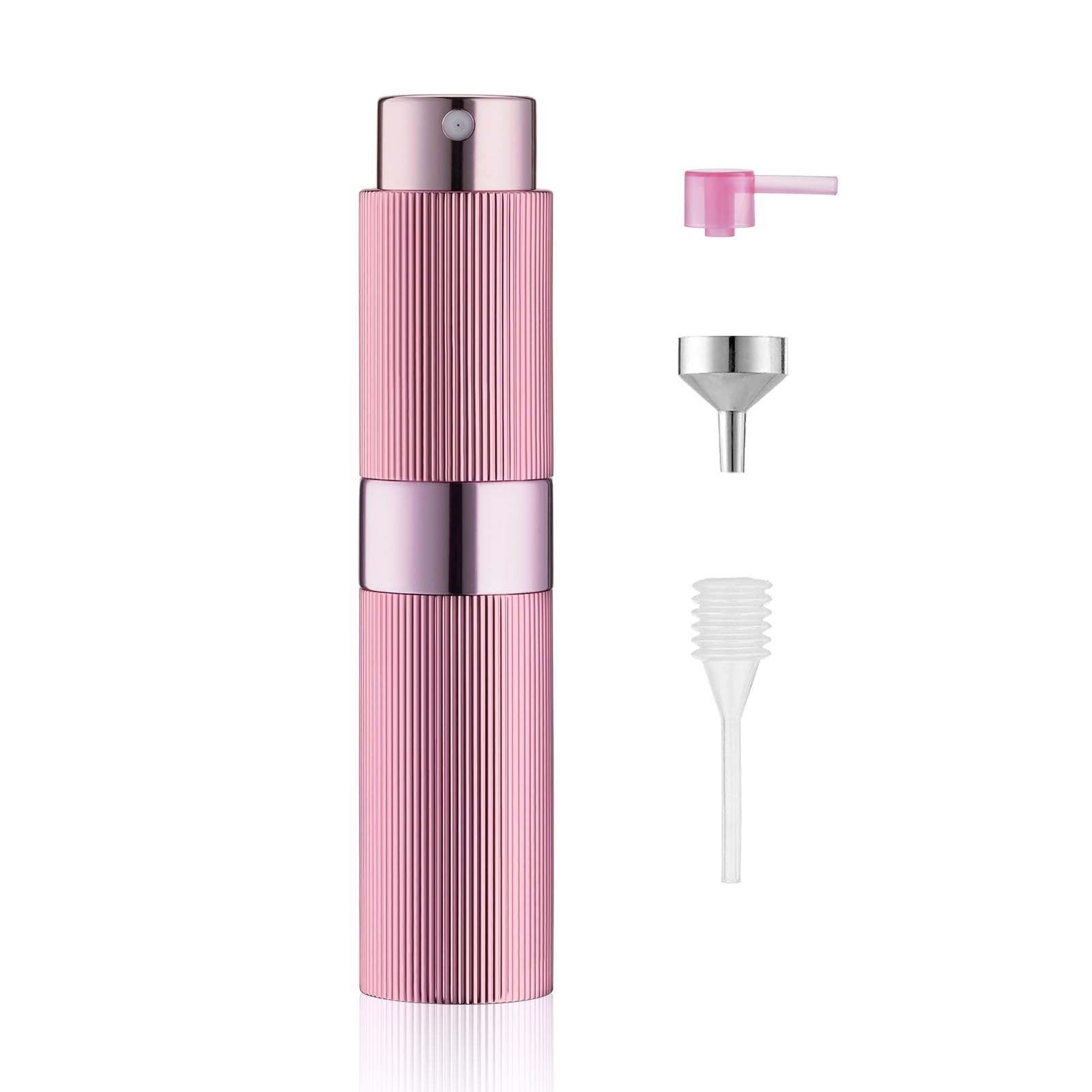 toureal travel perfume atomiser refillable - mini aftershave spray bottle-portable empty cologne refill pump dispenser for men - small glass fragrance atomizer for women pink