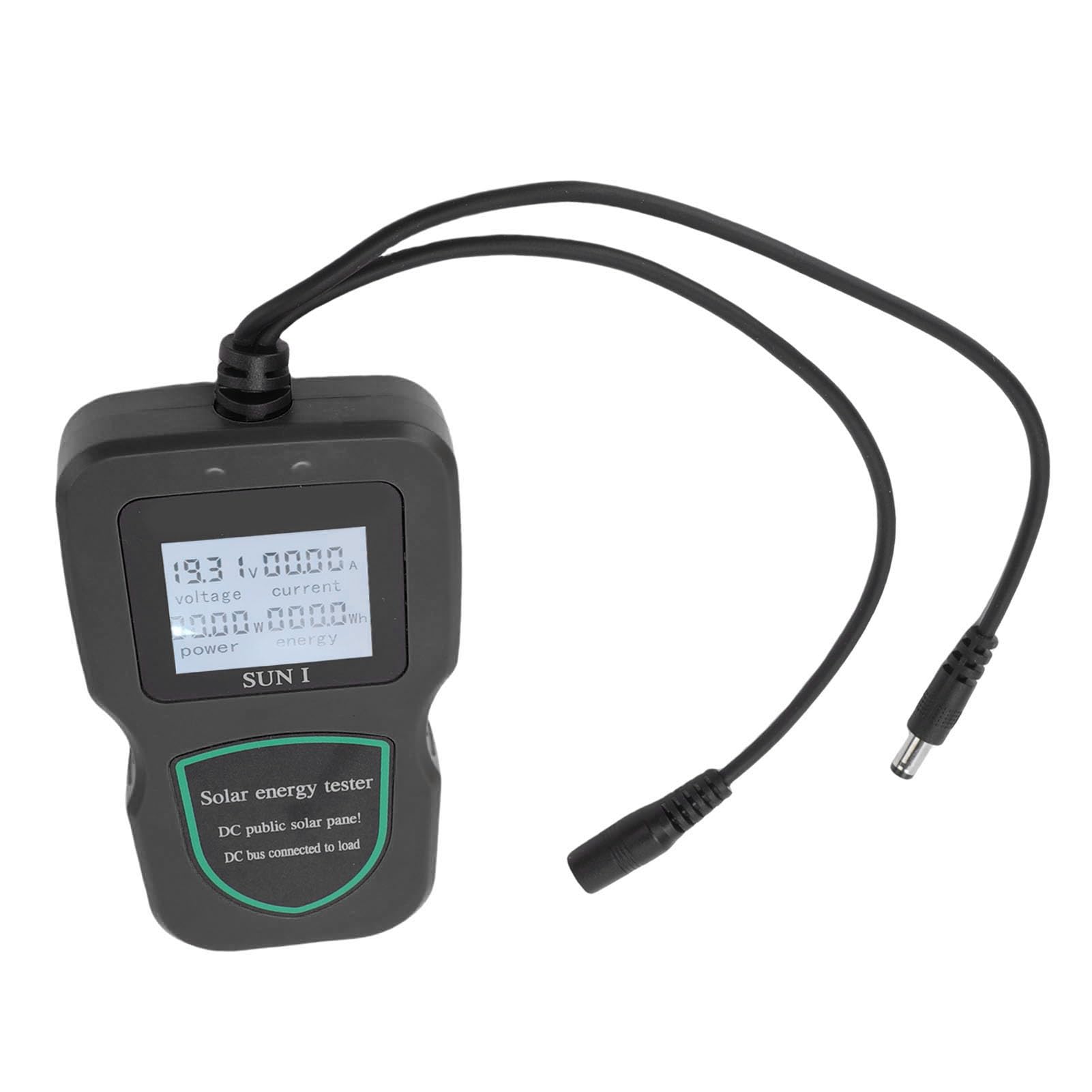 TOPINCN Probador de Paneles Solares 5W-500W MPPT Multímetro Fotovoltaico, Pantalla LCD Herramienta de Medición de Corriente de Cortocircuito de Voltaje de Circuito Abierto para Análisis (BLACK)
