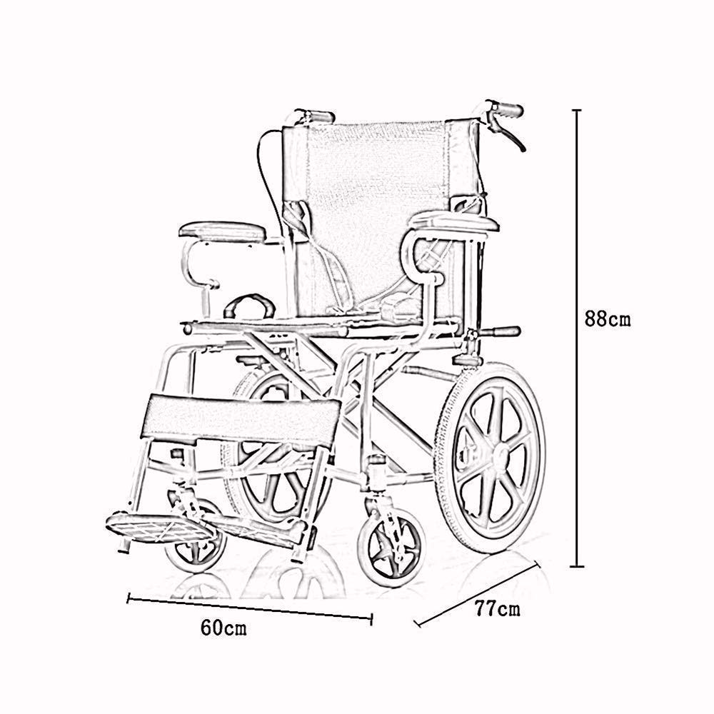Silla de Ruedas Manual Ligera con Frenos de Mano Completos