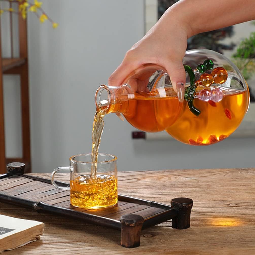 Zerodeko Decorative Wine Bottle - Elegant Glass Wine Gourd for Home Bar 11.02In Soaked Flask with Sealing Lid for Creative Making and Serving