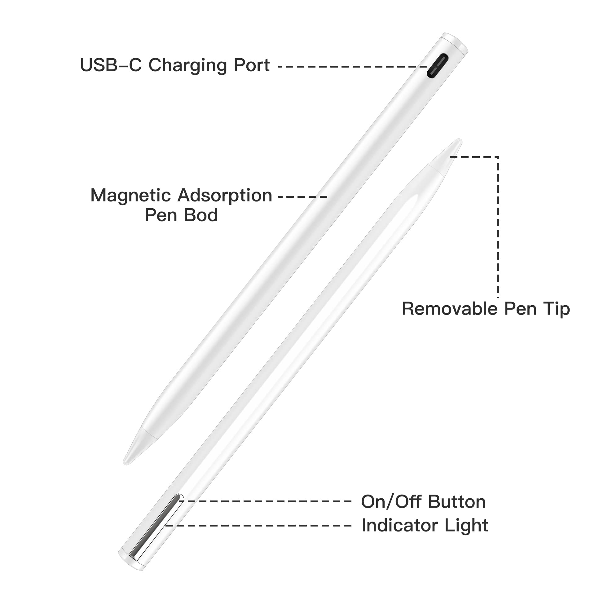 Penna stilo ESR per iPad Mata iPad di 9a/10a generazione con sensibilà all'inclinazione per iPad Pro 2018-2022 12.9/11 Air 5/4 Mini 6/5  7