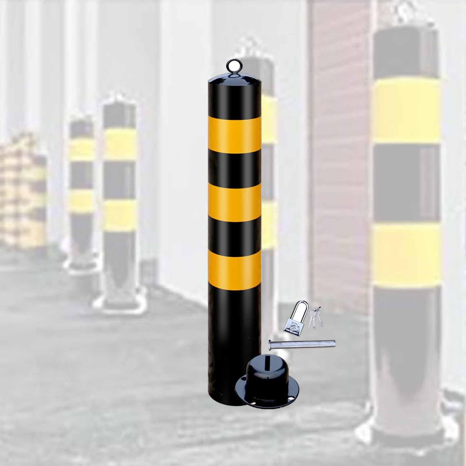 Amazon.co.jp: バリケード私道ポール、反射ステンレス鋼警告柱道路