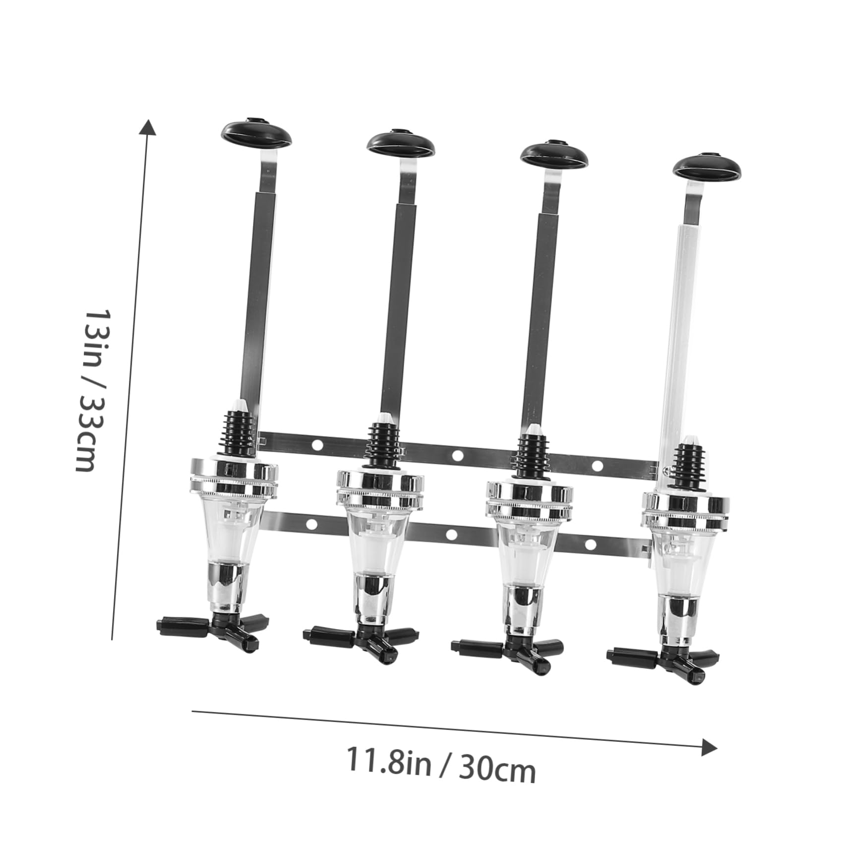 COLLBATH Aluminum Wall-mounted Bartending Set 4-station Liquor Dispenser Liquor Bar Accessories Beer Soda Fizzy