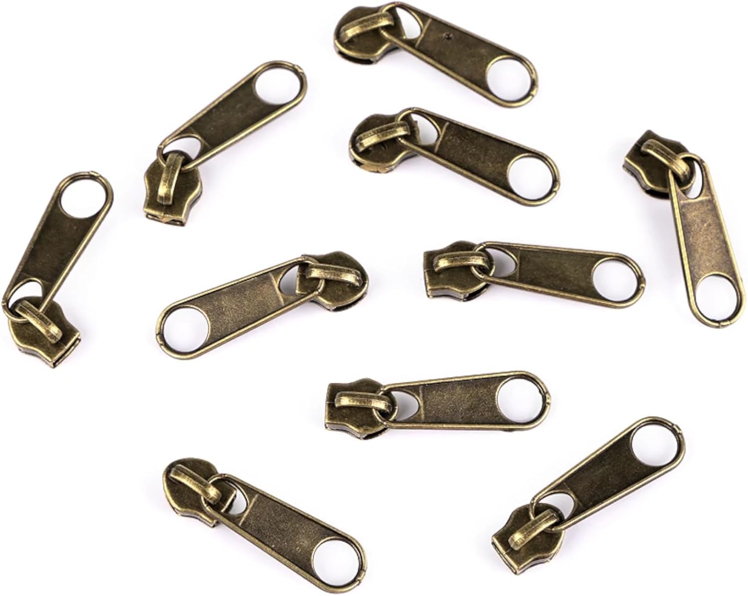 cyclingcolors 10 x Zip N°5 Slider Zip Repair Replacement Zipper for Jackets Suitcases Backpacks Metal Brass
